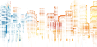 颗粒感城市建筑插画