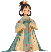 古风小孩PNG插图