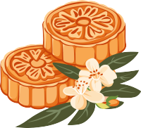 月饼桂花PNG插图