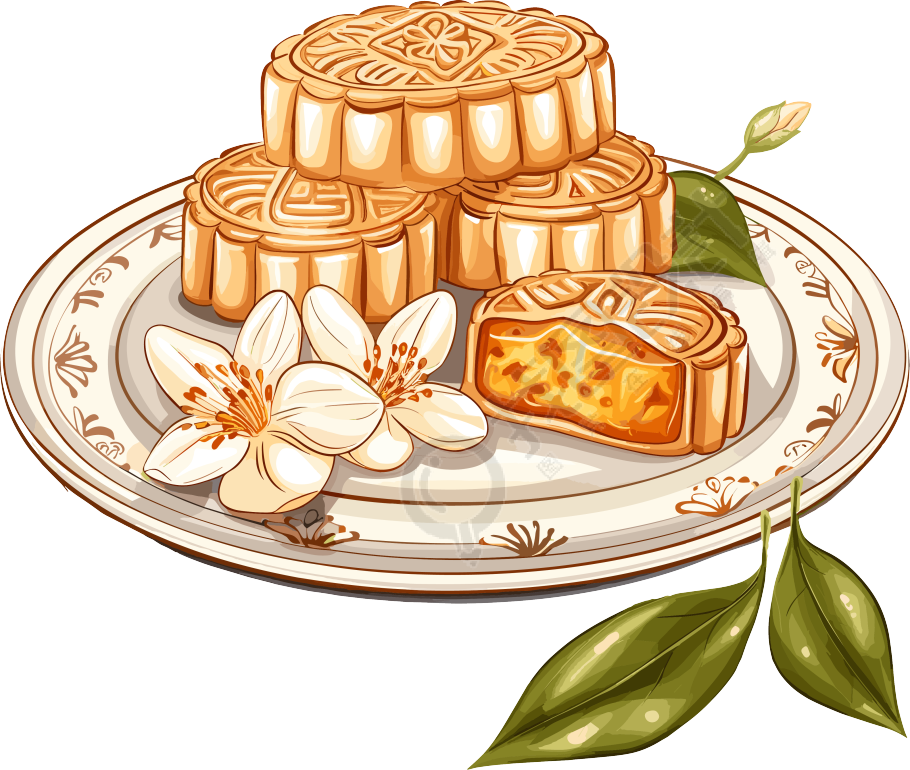 月饼高清插图素材