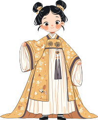 古风小孩插画设计元素