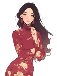 魅力女性简洁插画