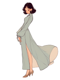 魅力女性可商用插画