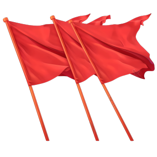 党政红旗插画设计素材