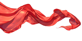 红飘带丝绸布料插图