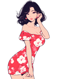 魅力女性可爱素材