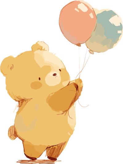 拿气球的小熊插画