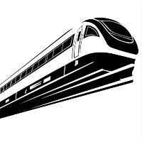 党政高铁剪影插画