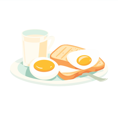 营养早餐清新插图设计