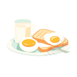 营养早餐清新插图设计
