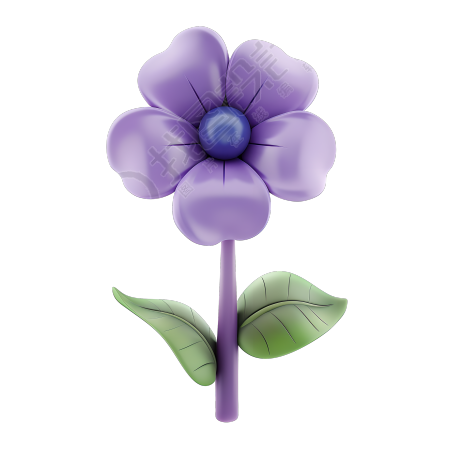 3D花朵紫色插图