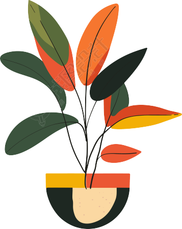 抽象植物创意插画