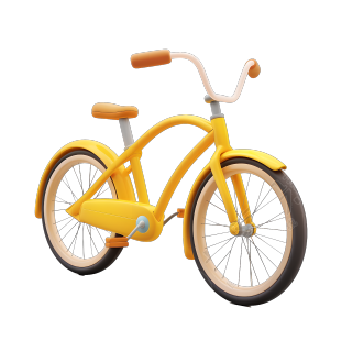 3D自行车创意插画