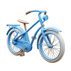 白色自行车3D图标