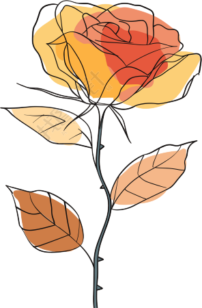 抽象植物极简插画