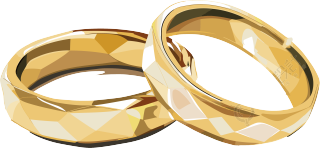 结婚婚礼黄金戒指插画