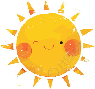 可爱太阳PNG插图