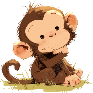 猴子卡通高清插图