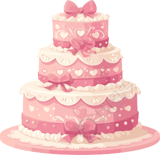 结婚婚礼蛋糕扁平插画