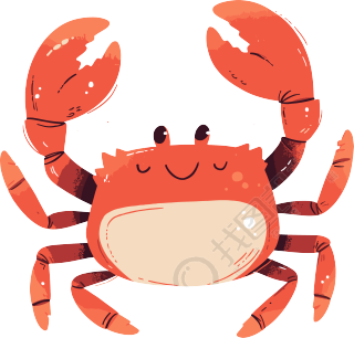 卡通螃蟹插画设计