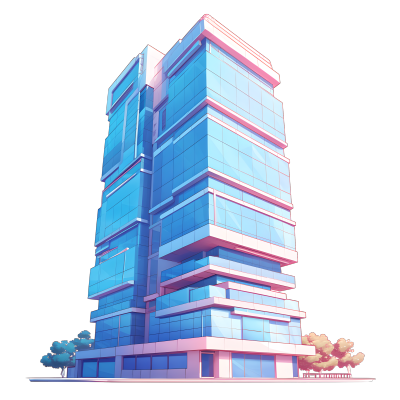 3D摩天大楼透明背景素材