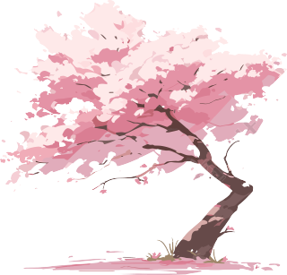 樱花树漫画风素材