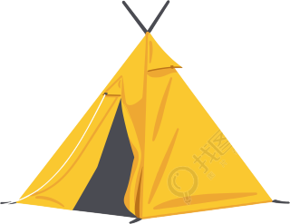 露营帐篷透明背景插画