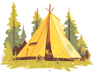 露营帐篷创意插画