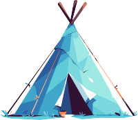 露营帐篷蓝色插图
