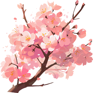 粉色樱花插画素材