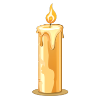 燃烧的蜡烛平面烛光插画