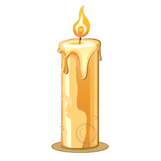 燃烧的蜡烛平面烛光插画
