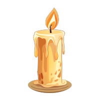 燃烧的蜡烛透明背景插画