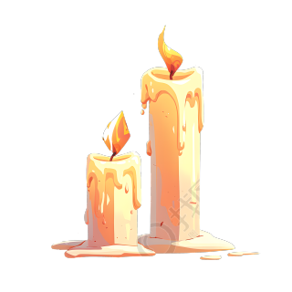燃烧的蜡烛高清插画