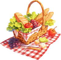 野餐美食插画素材