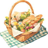 野餐美食透明背景插画