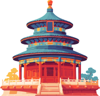 天坛插画设计元素