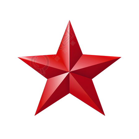 红色五角星PNG插图