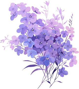 简约花卉紫色小花素材