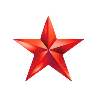 红色五角星矢量插图