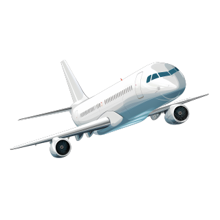 白色飞机透明背景插画