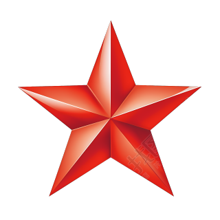 红色五角星透明背景素材