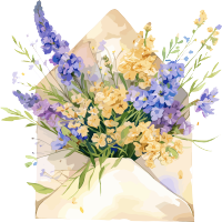鲜花贺卡高清插画