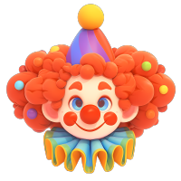 3D小丑游戏卡通插图