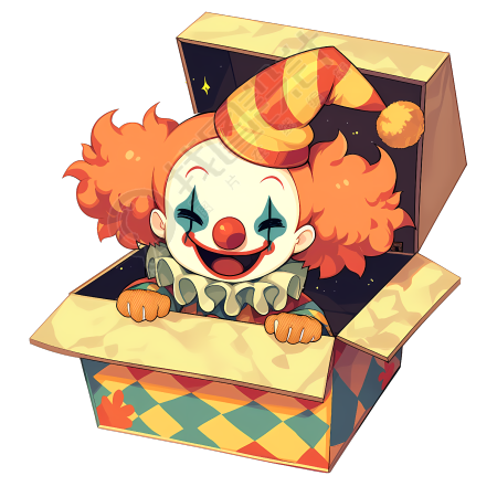 小丑惊喜盒可爱素材