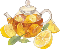 柠檬红茶插画设计元素