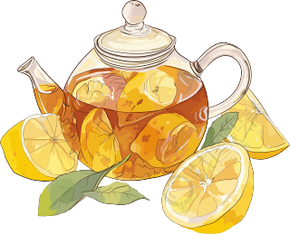 柠檬红茶插画设计元素