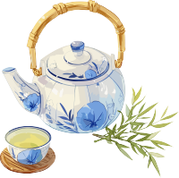 清茶茶具可商用插画