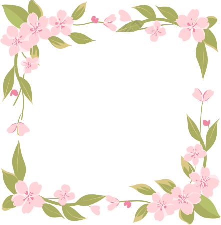 鲜花边框透明背景素材