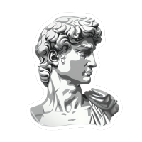 复古贴纸罗马雕塑插画